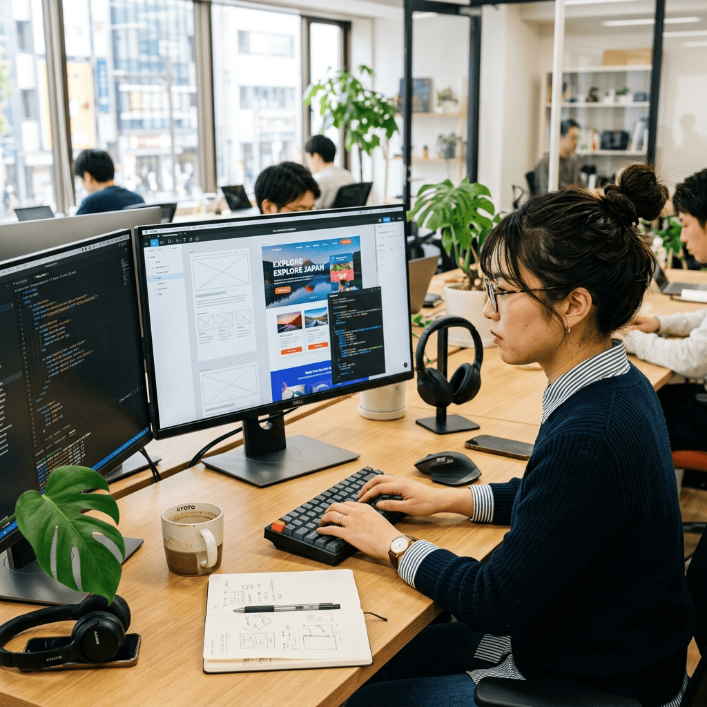 サイト制作・コーディング作業のイメージ