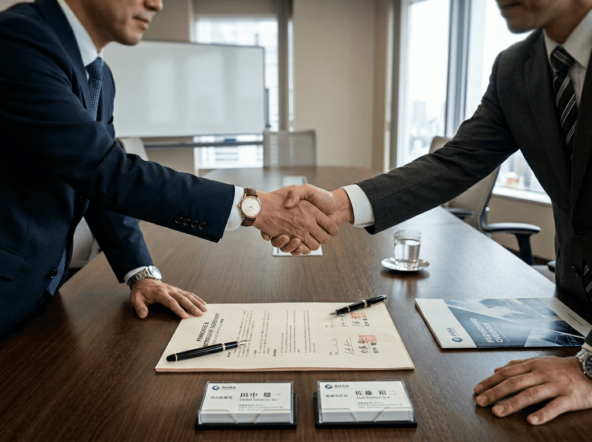FC加盟・代理店契約の握手シーン