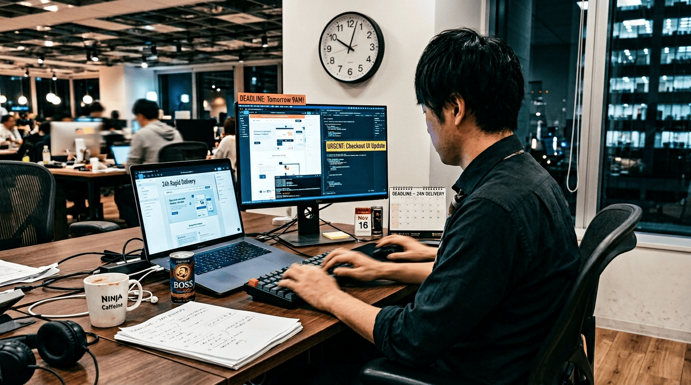 最短24時間で納品するスピード対応のイメージ